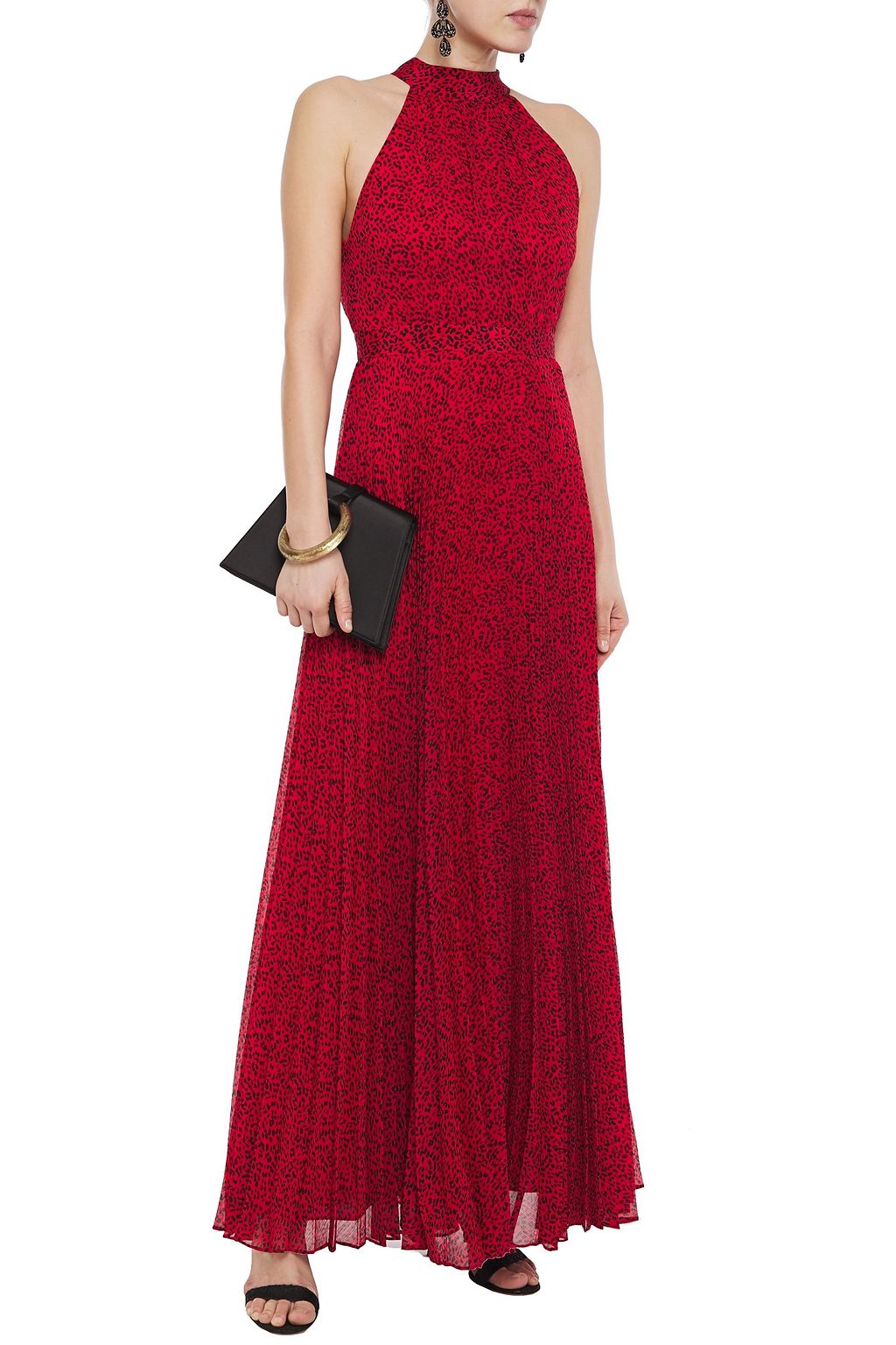 ALICE + OLIVIA Kelissa pleated leopard-print voile maxi dress