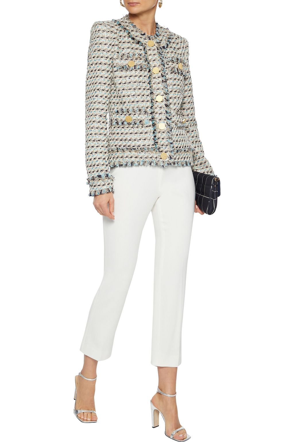 ADAM LIPPES Frayed bouclé-tweed jacket