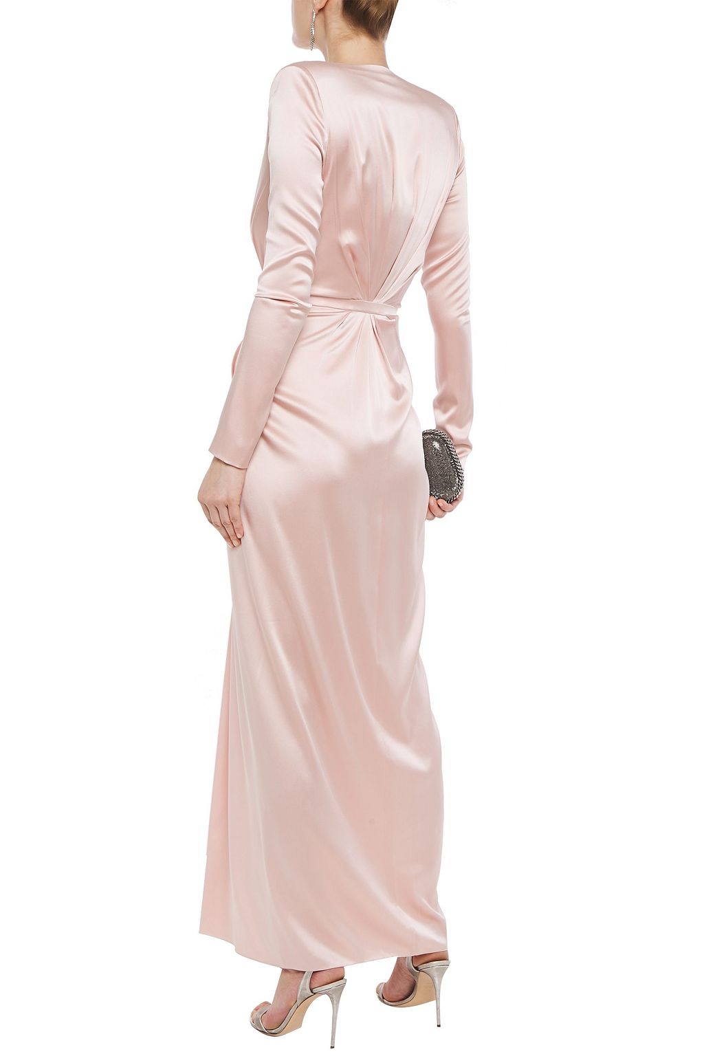ALEXANDRE VAUTHIER Draped crystal-embellished silk-blend satin gown