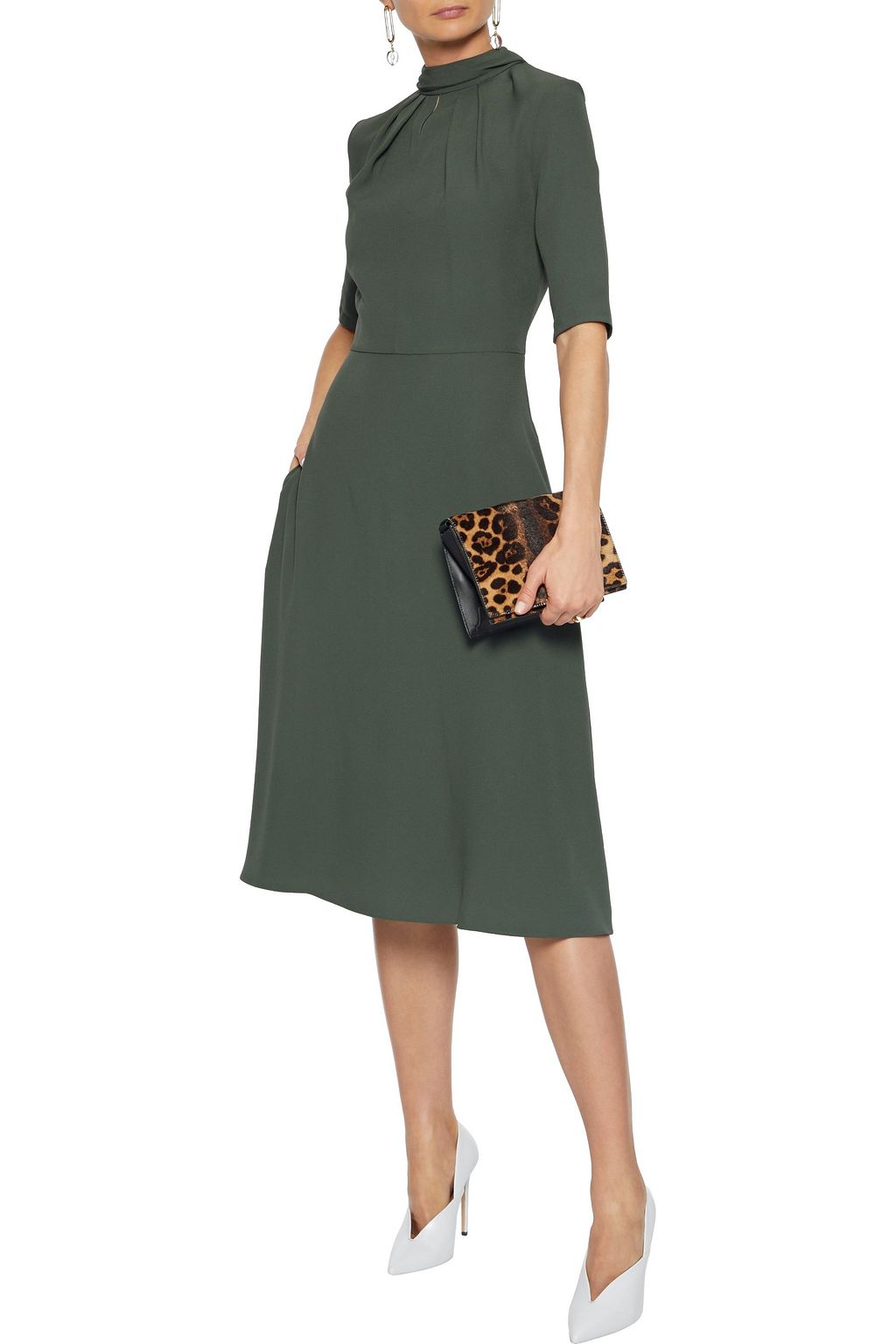 ADAM LIPPES Pleated crepe dress