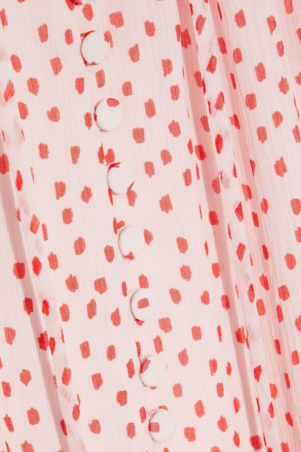 SIMKHAI Ruffle-trimmed printed silk-georgette blouse
