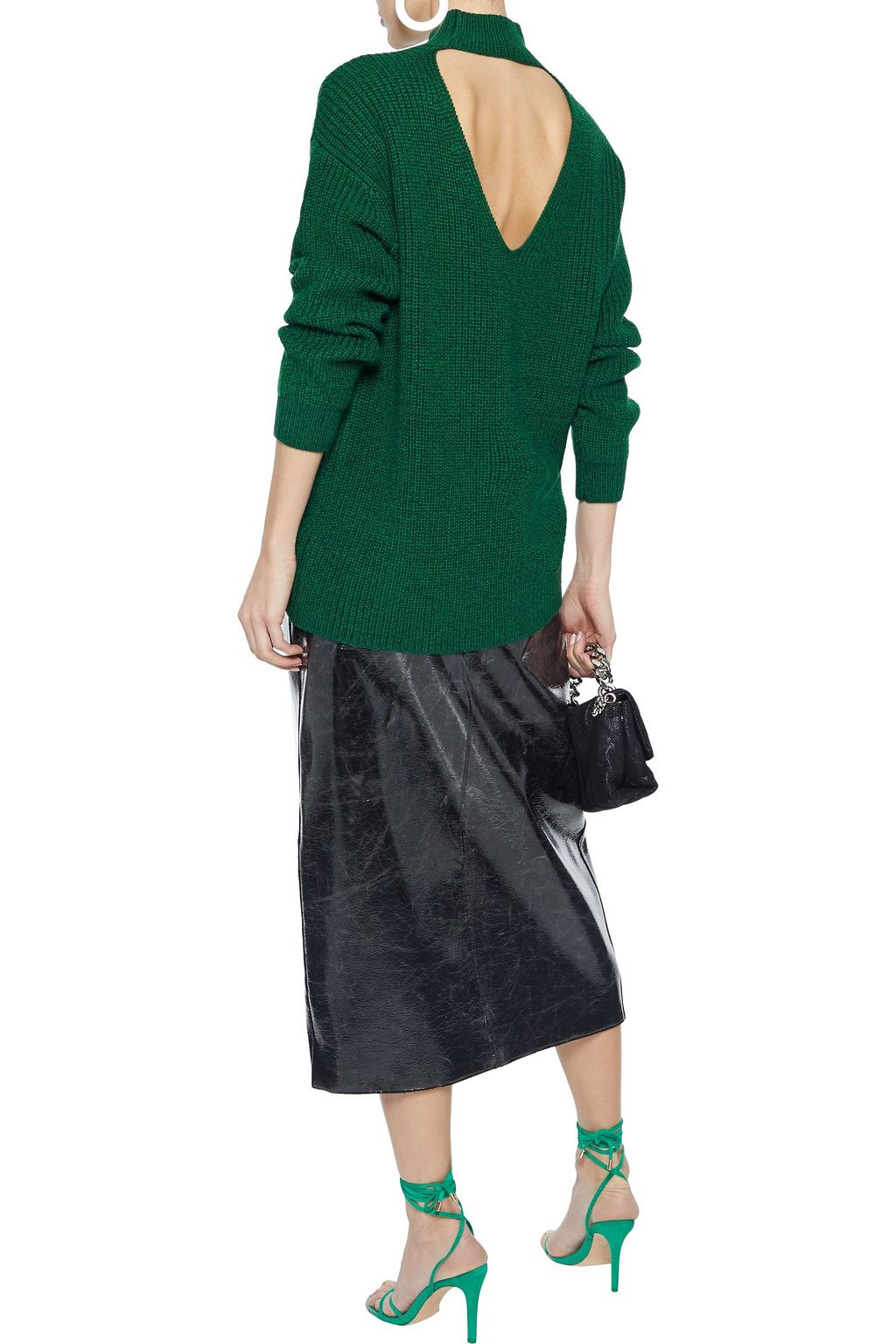ALICE + OLIVIA Sarah open-back ribbed wool-blend turtleneck sweater