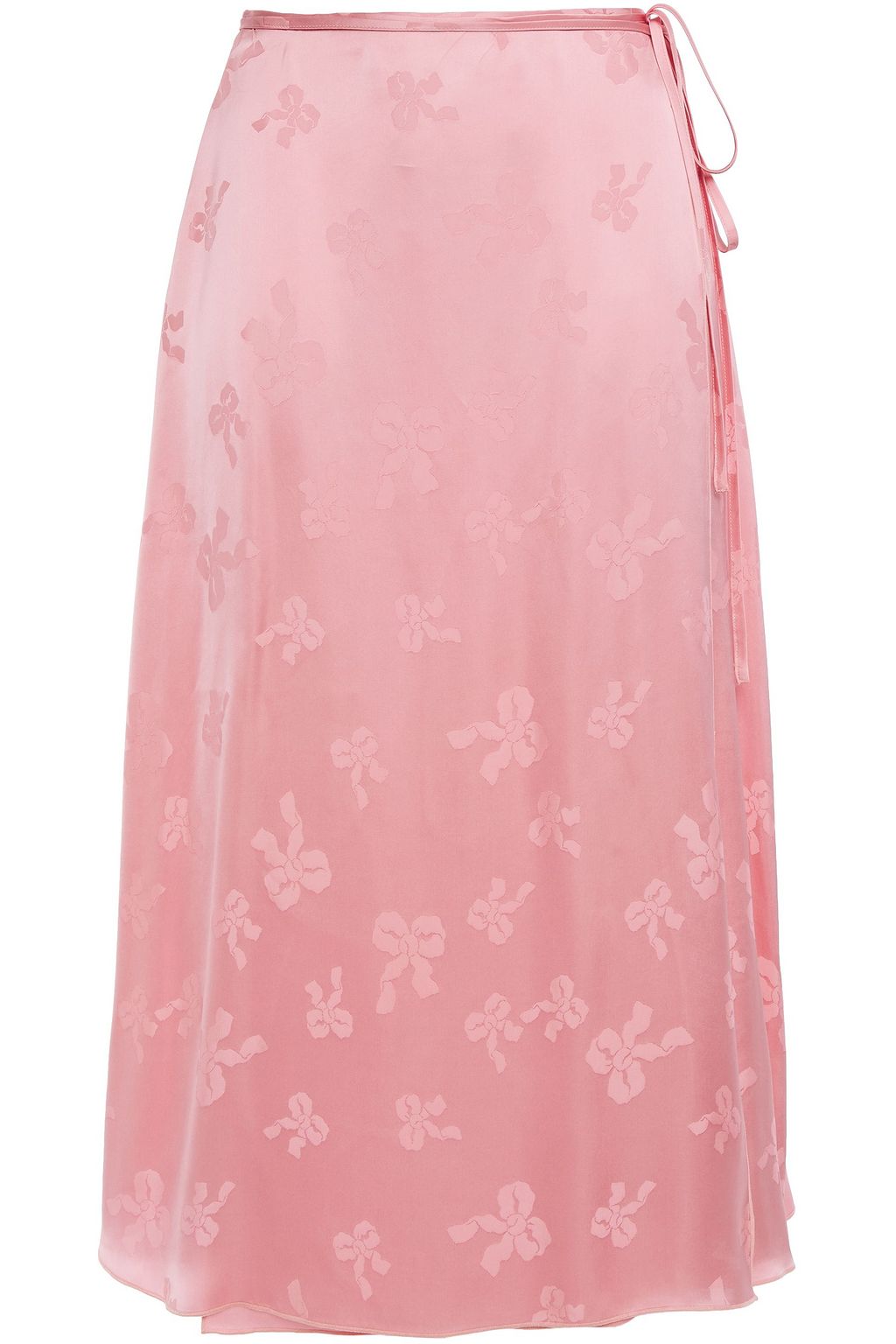 pink midi wrap skirt