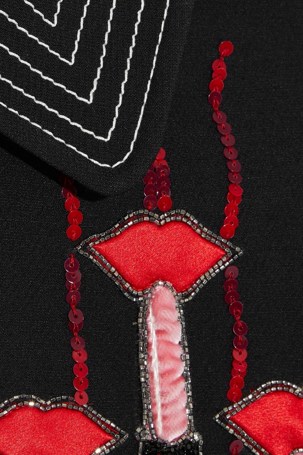 VALENTINO GARAVANI Embellished wool and silk-blend cady mini dress
