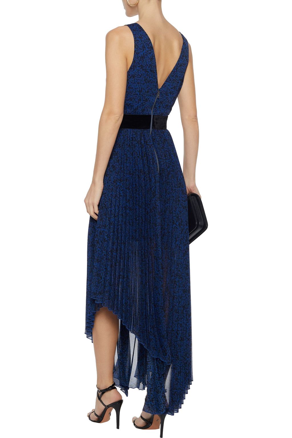ALICE + OLIVIA Aiden asymmetric pleated floral-print georgette dress