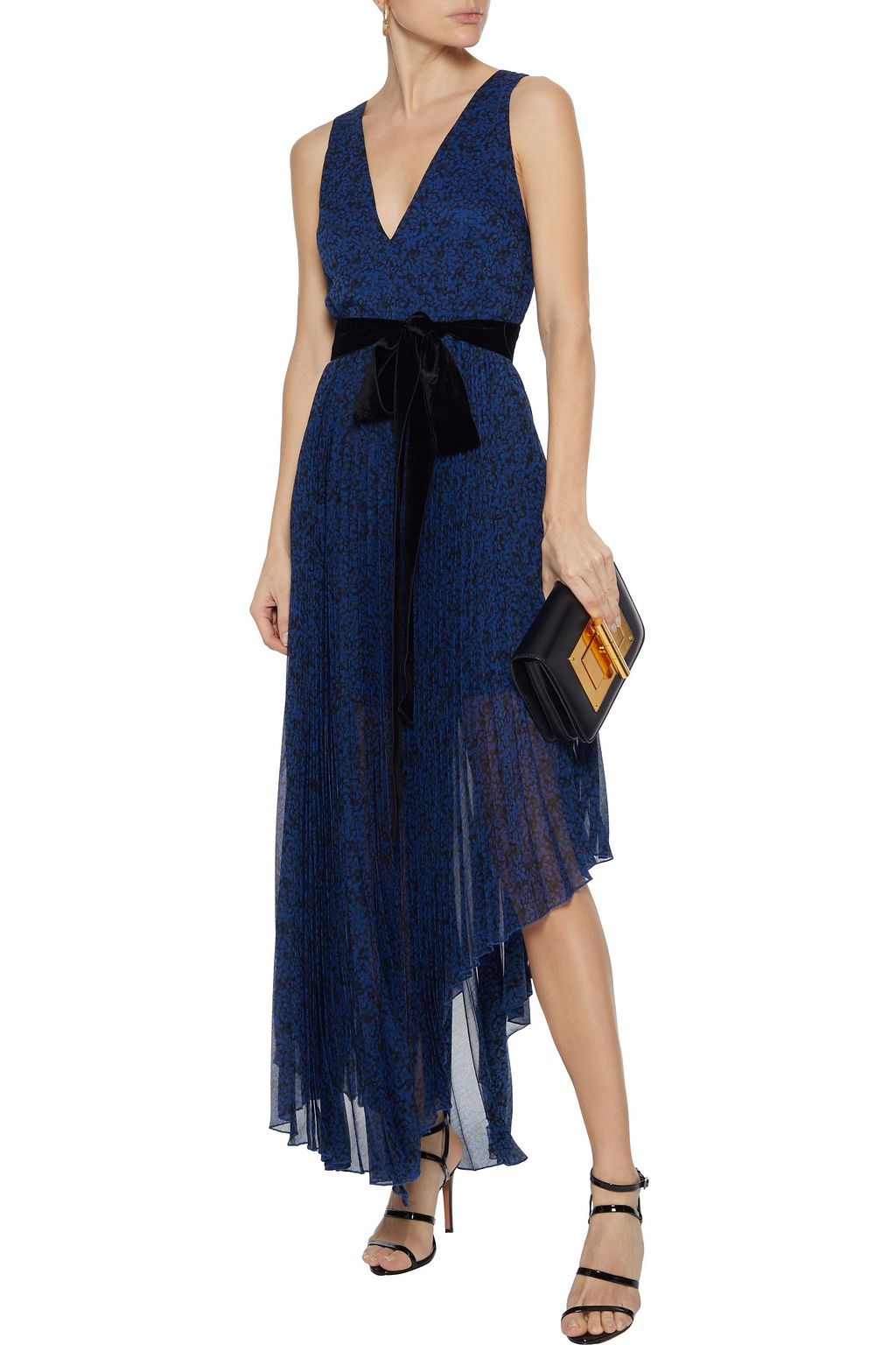 ALICE + OLIVIA Aiden asymmetric pleated floral-print georgette dress
