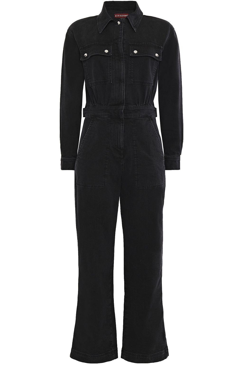 black denim jumpsuit