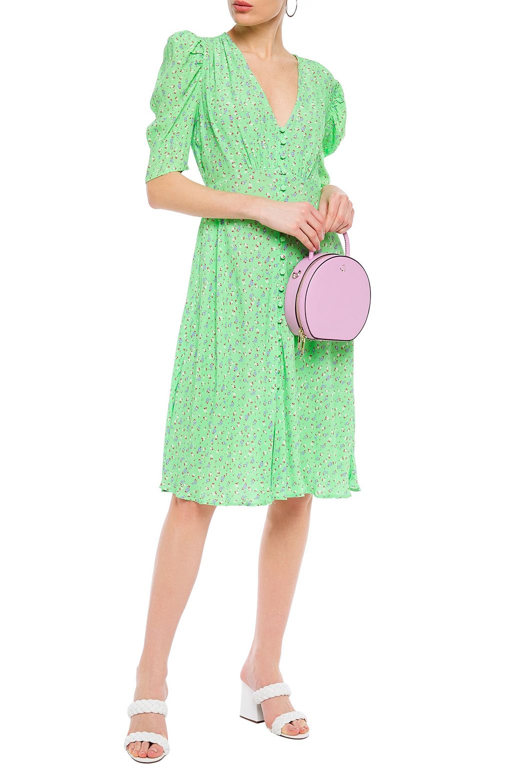 GHOST LONDON Floral-print crepe dress