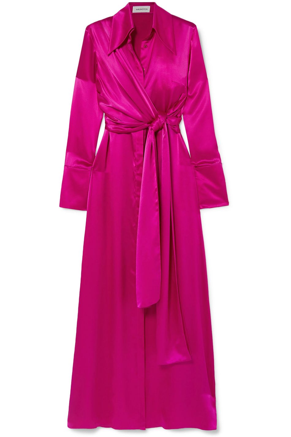 pink satin maxi dress
