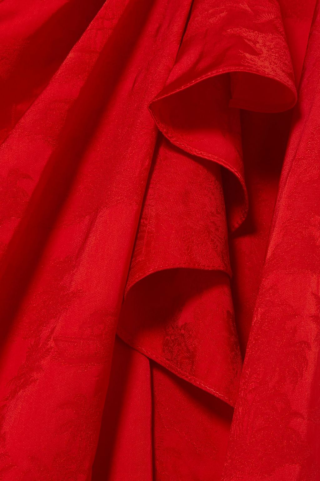 JOHANNA ORTIZ Cuentos Y Relatos ruffle-trimmed silk-satin jacquard midi dress