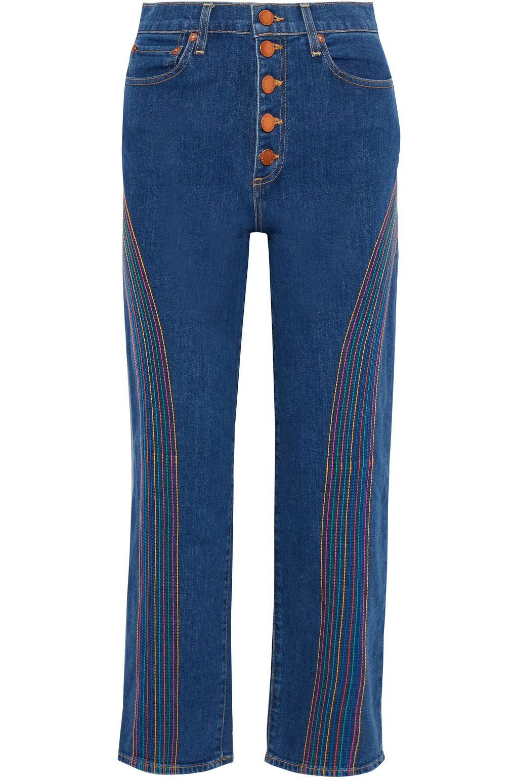 alice olivia embroidered jeans