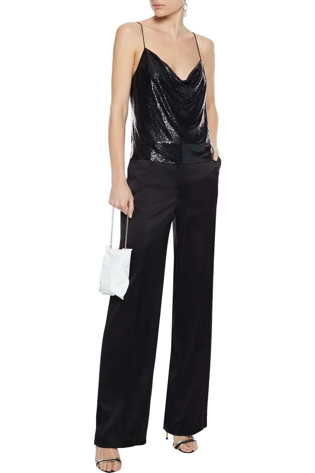ALICE + OLIVIA Harmon draped chainmail camisole