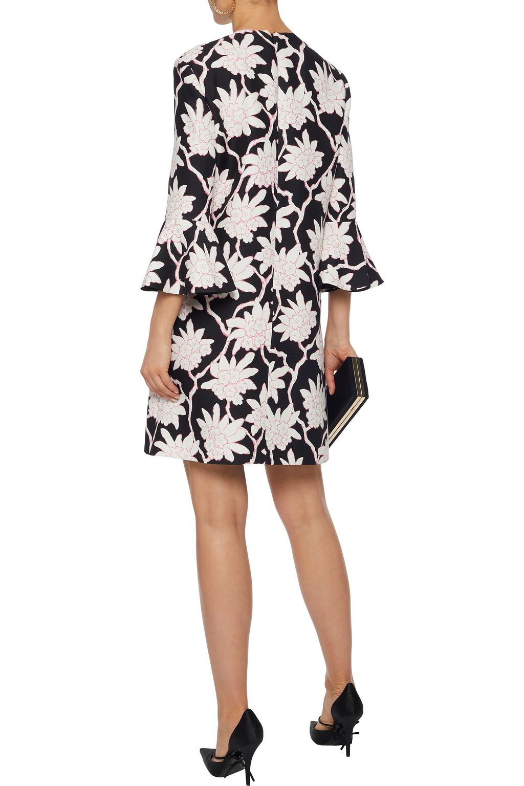 VALENTINO GARAVANI Floral-print wool and silk-blend cady mini dress
