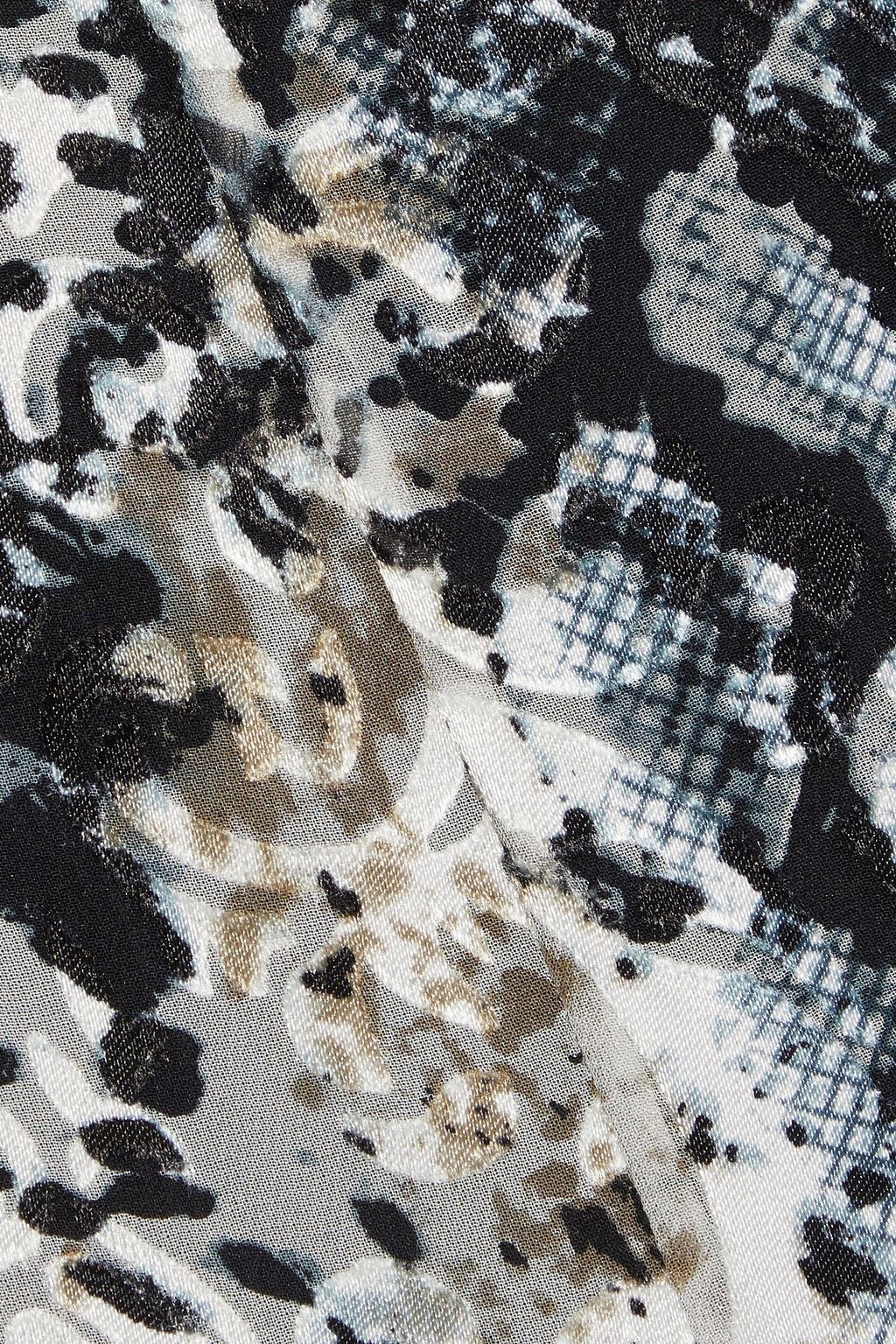ALICE + OLIVIA Athena snake-print burnout crepe de chine midi skirt