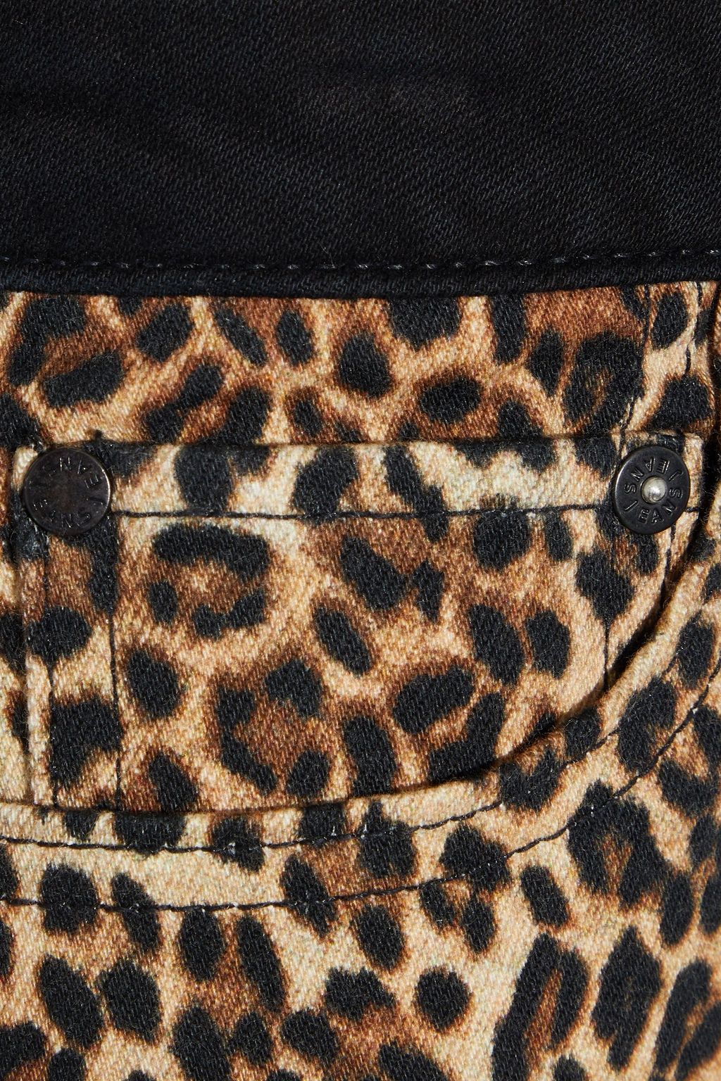 ALICE + OLIVIA Good paneled leopard-print denim mini skirt