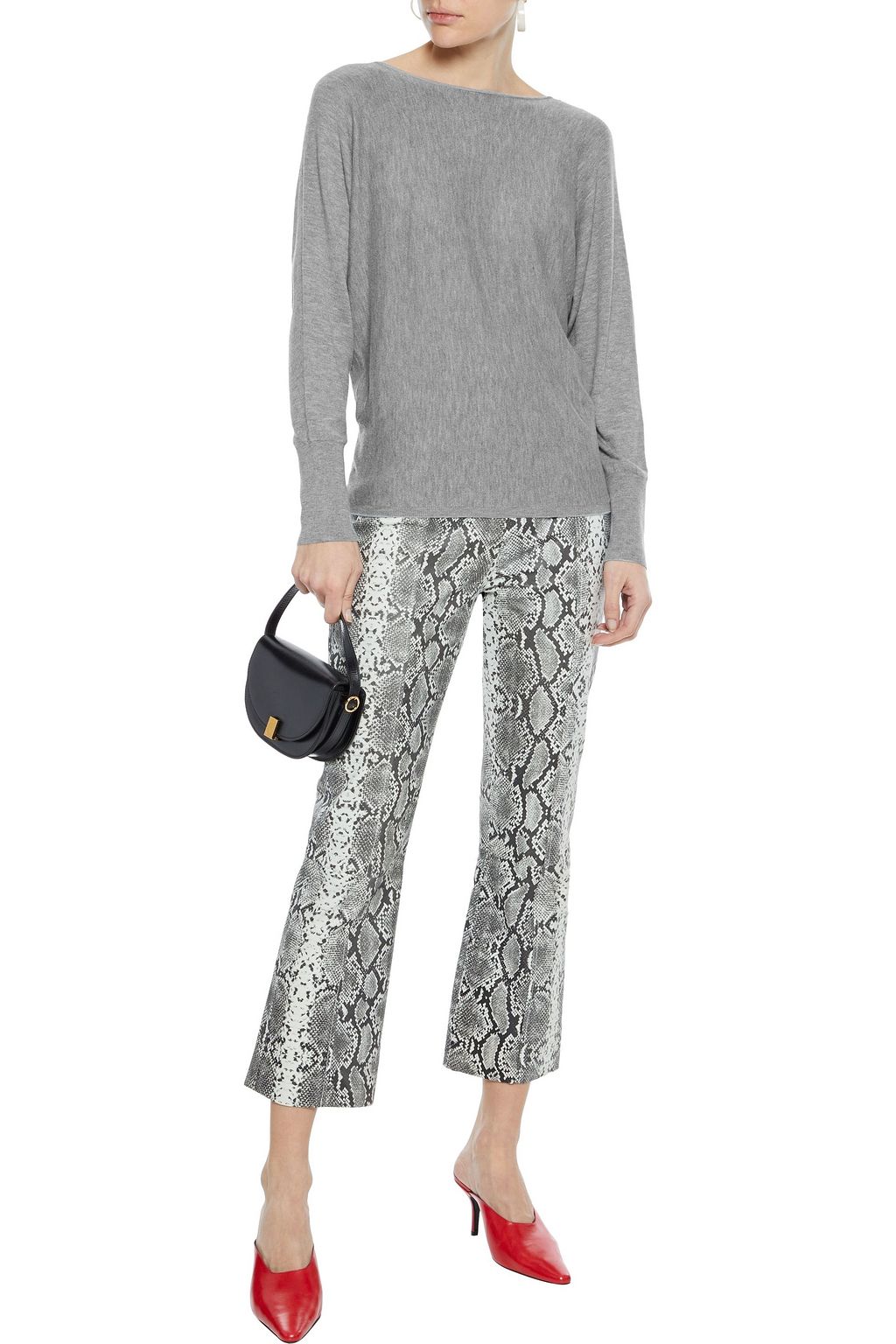 ALICE + OLIVIA Bedelle wrap-effect knitted sweater