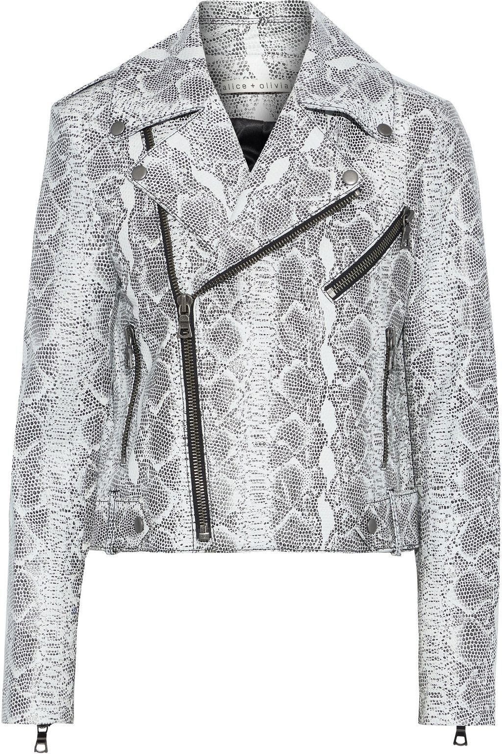 snake print moto jacket