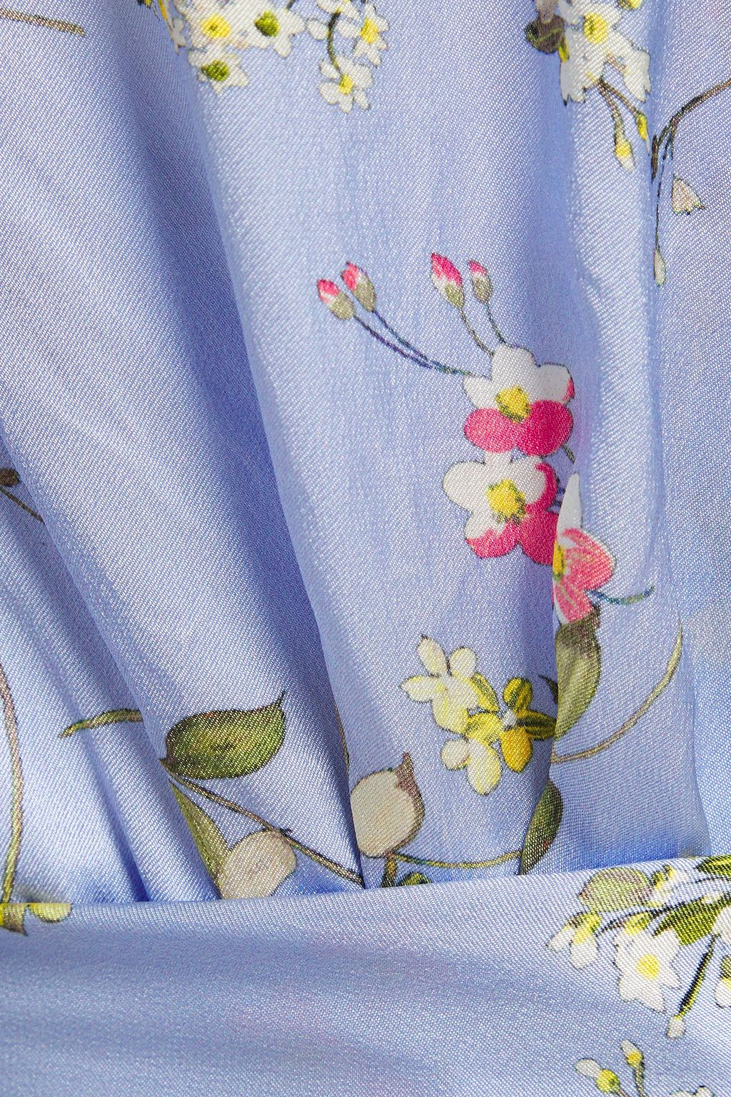 GHOST LONDON Meryl pleated floral-print satin midi dress