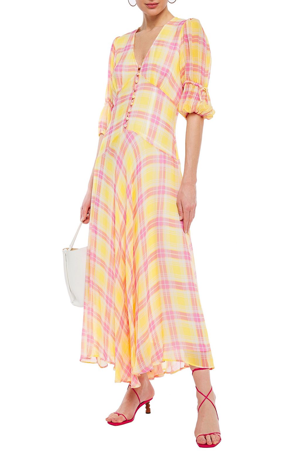 megan chiffon midi dress