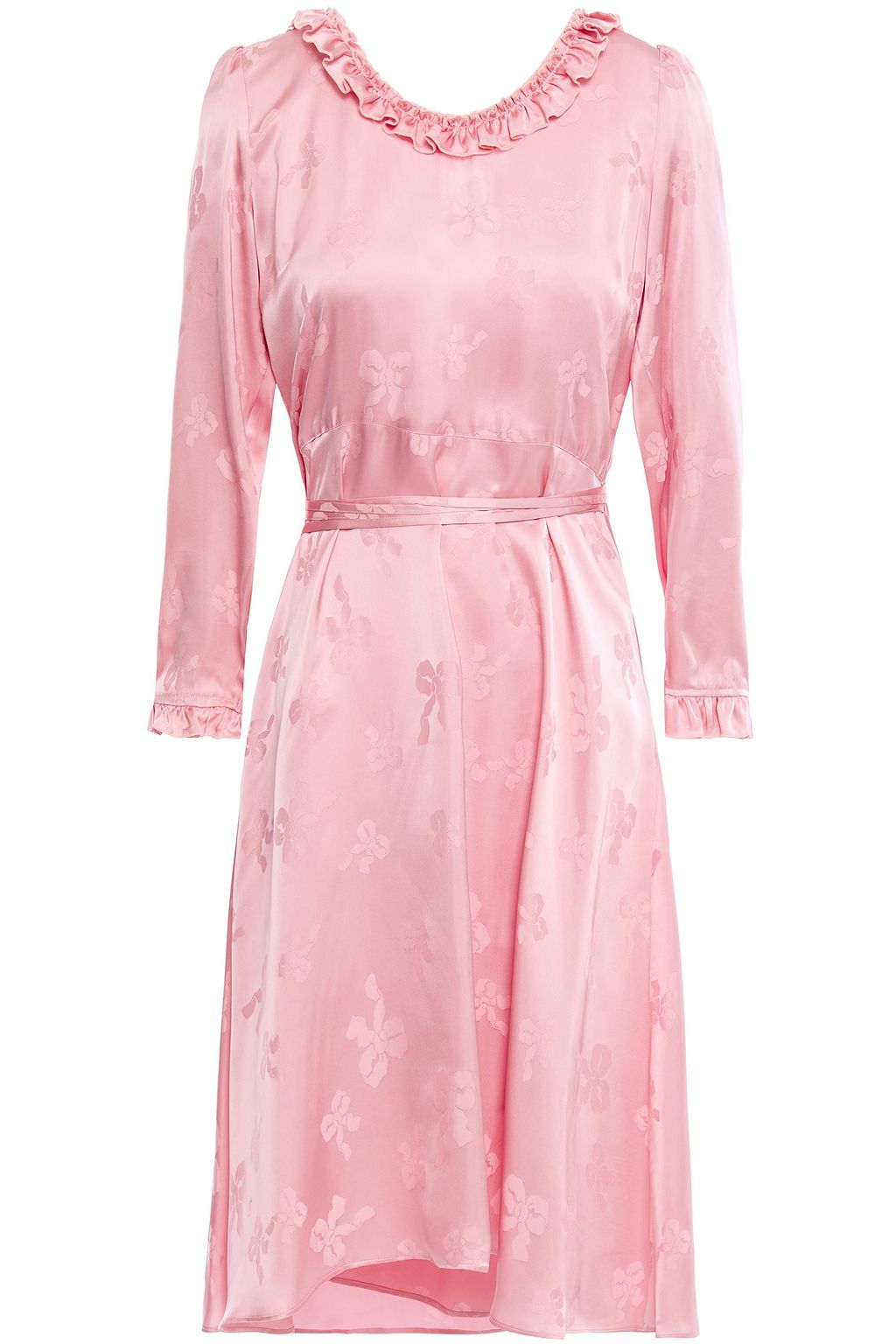 satin jacquard wrap dress