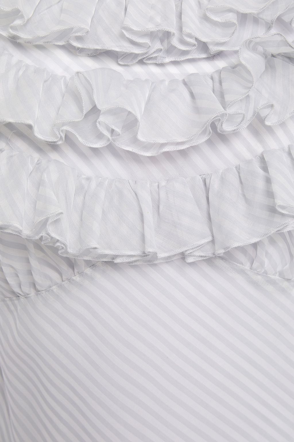 ALEXACHUNG Ruffled broderie anglaise-paneled striped voile midi dress