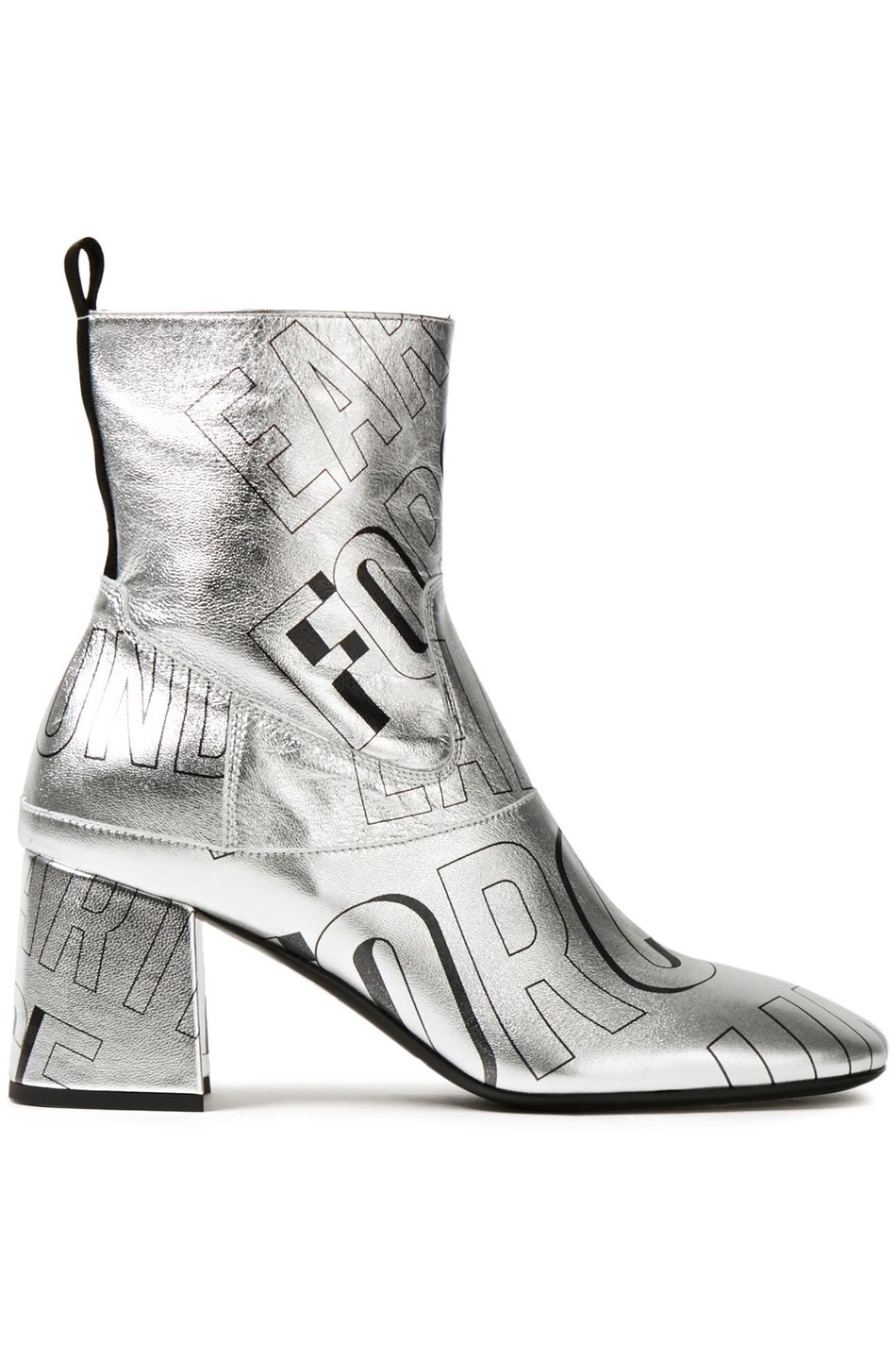 silver leather ankle boots