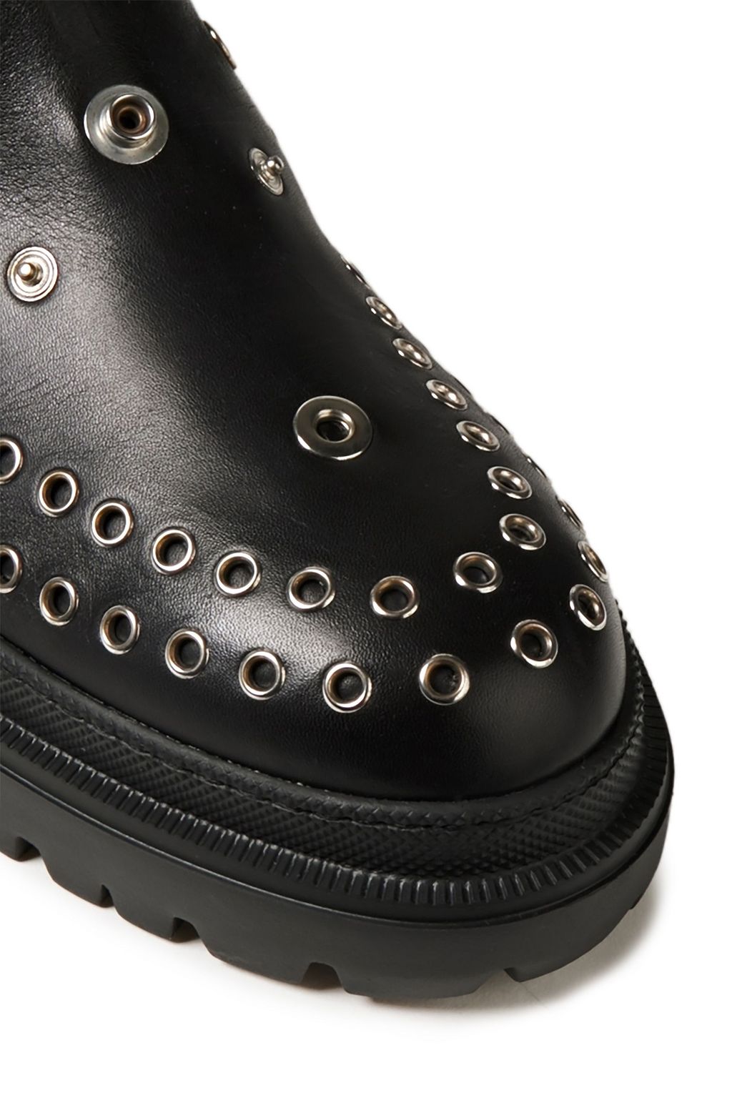 MCQ ALEXANDER MCQUEEN Tryb neoprene-paneled embellished leather ankle boots