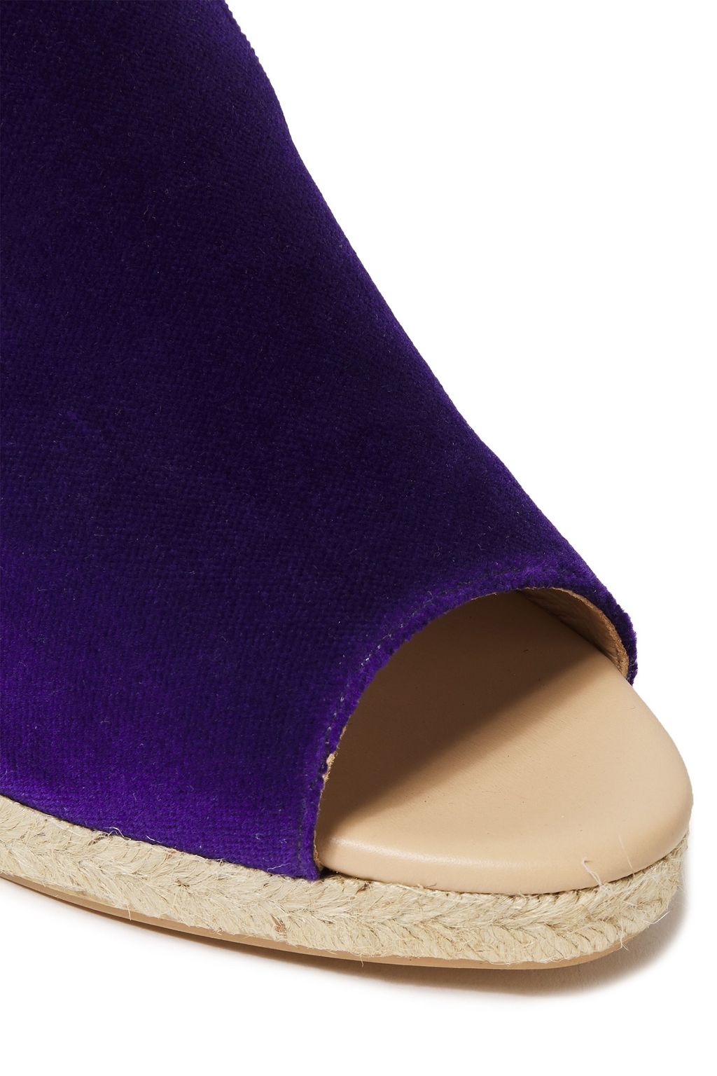 MANEBÍ Hamptons velvet wedge espadrille sandals