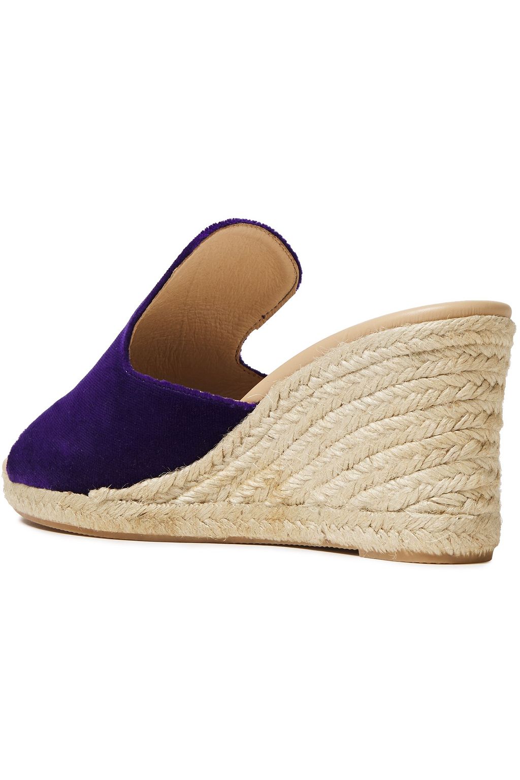 MANEBÍ Hamptons velvet wedge espadrille sandals
