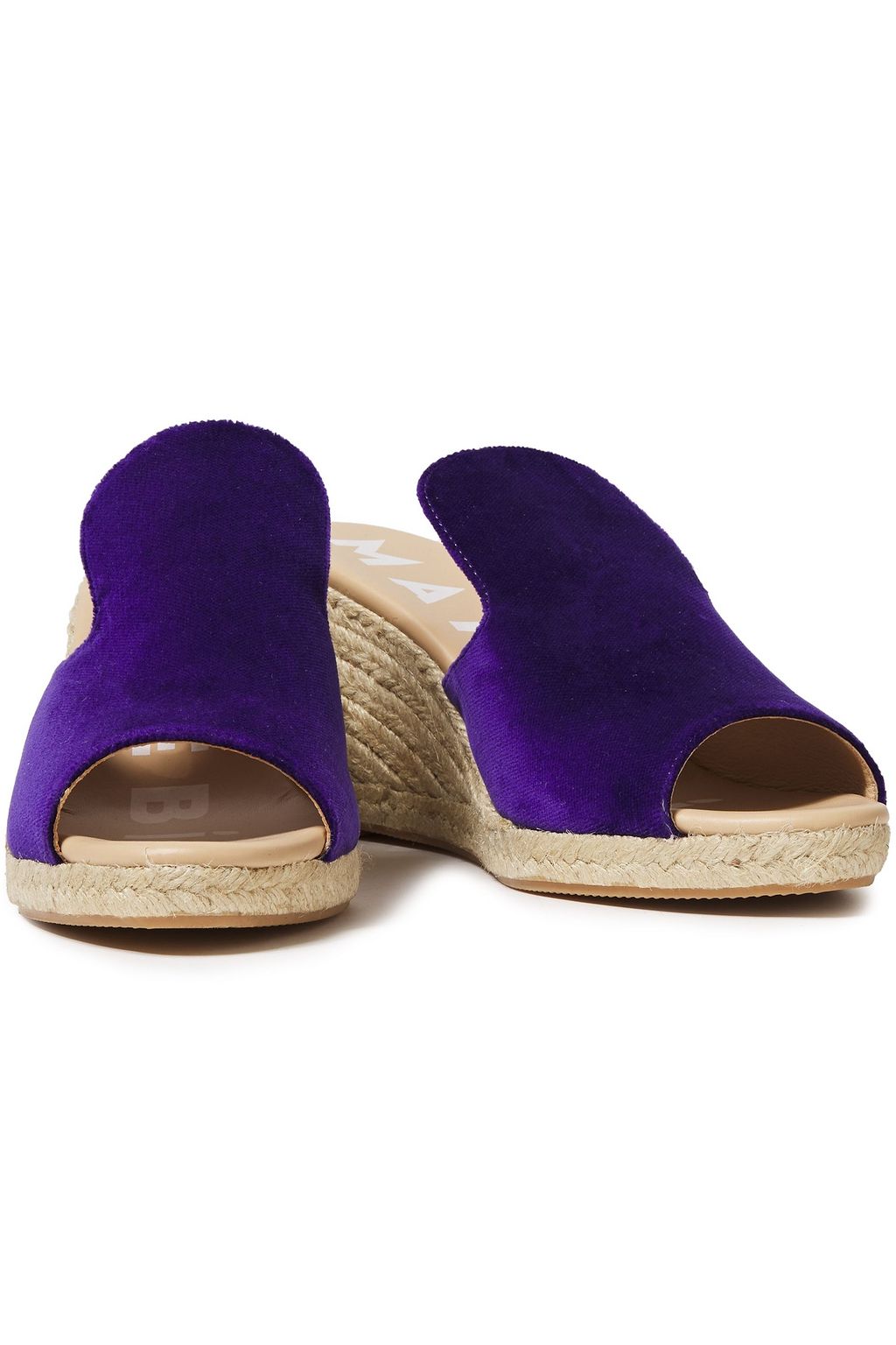 MANEBÍ Hamptons velvet wedge espadrille sandals