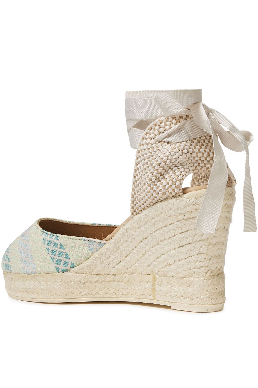 MANEBÍ Canvas-jacquard wedge espadrilles