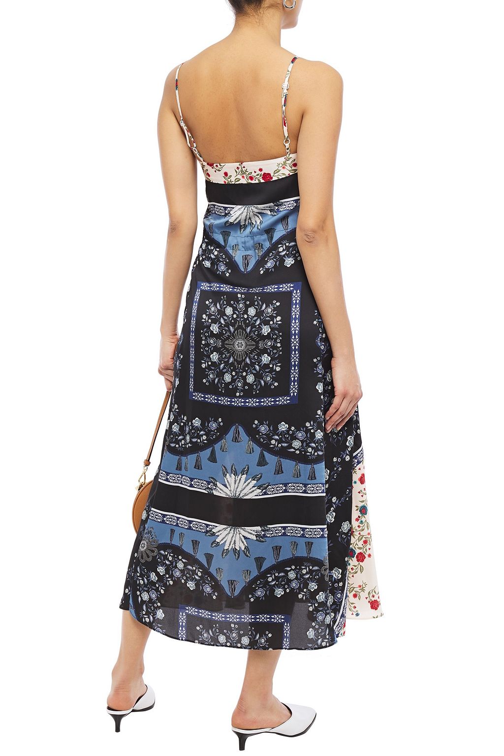 SANDRO Niels floral-print satin-twill midi slip dress