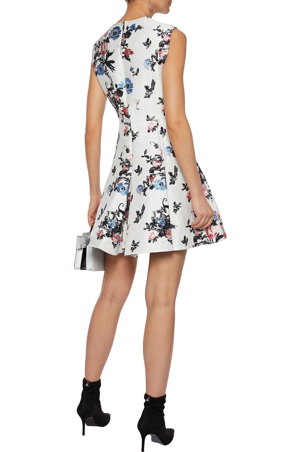 VALENTINO GARAVANI Flared metallic jacquard mini dress