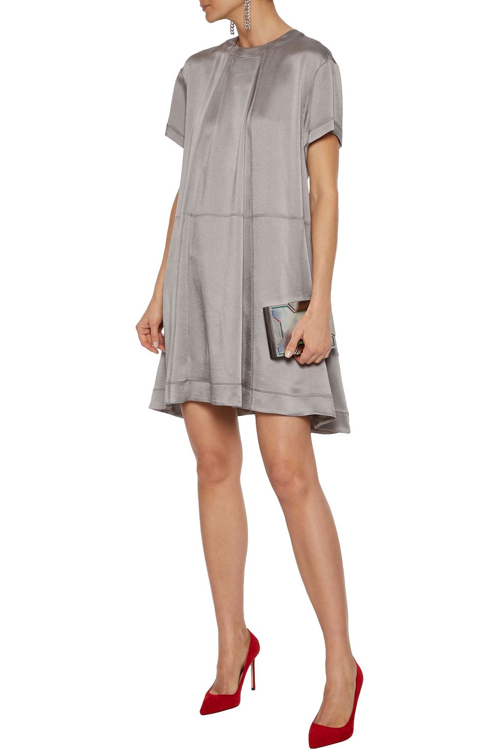 VALENTINO GARAVANI Hammered-satin mini dress