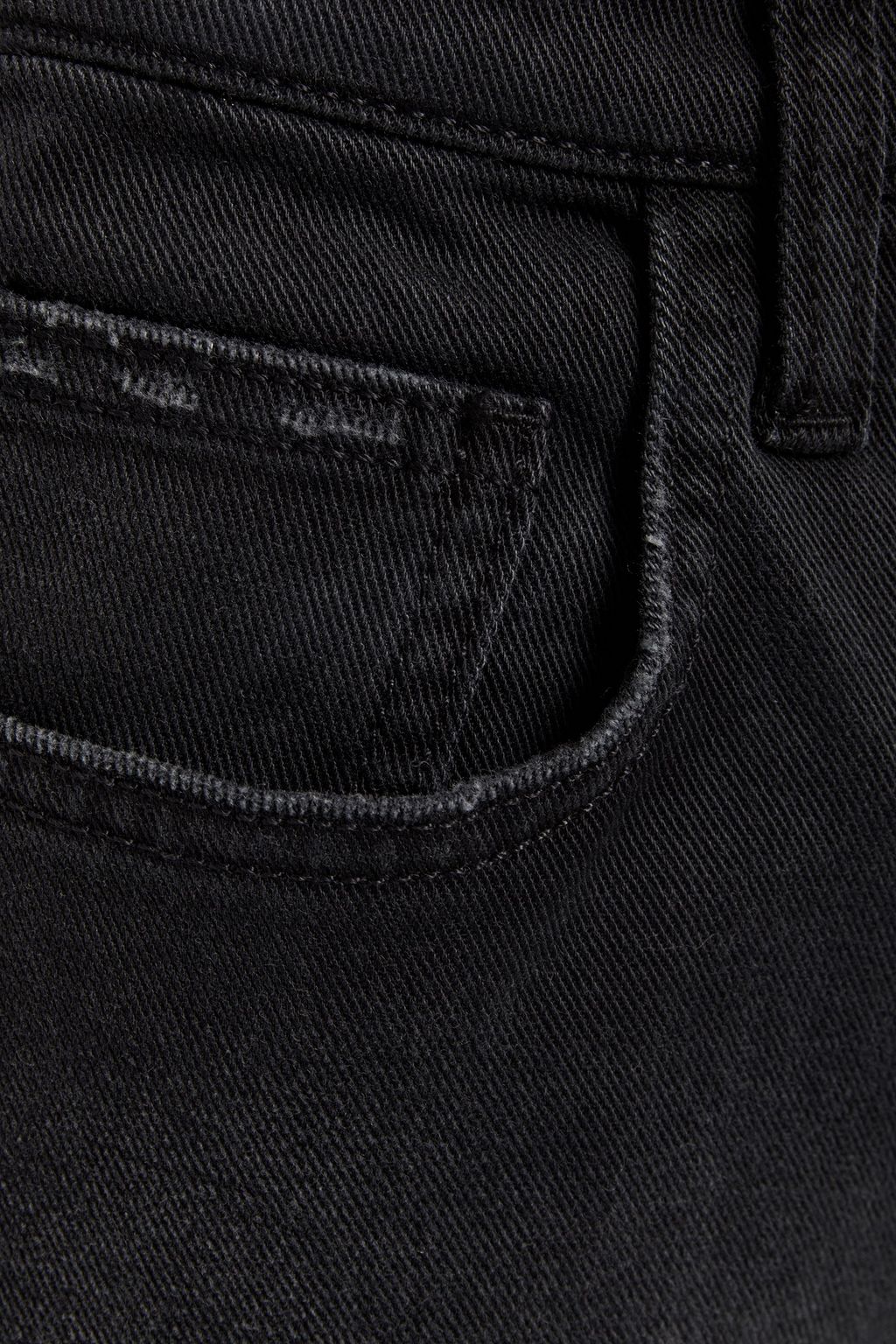 CURRENT/ELLIOTT Distressed high-rise straight-leg jeans