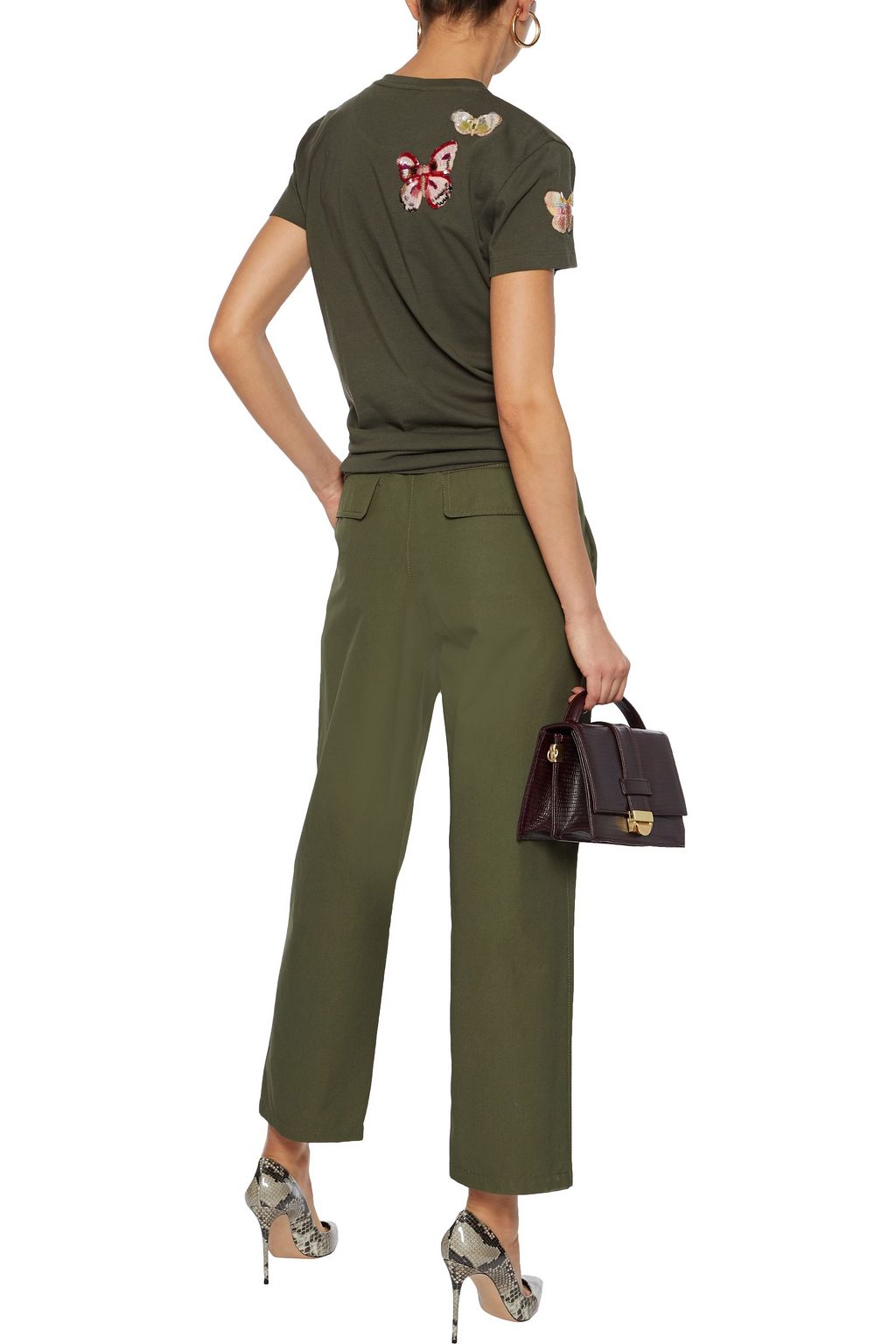 VALENTINO GARAVANI Embellished cotton-jersey T-shirt