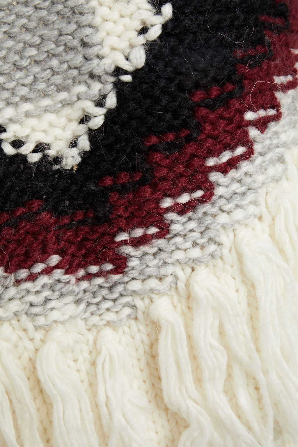 CURRENT/ELLIOTT The Rosemary fringed intarsia-knit sweater