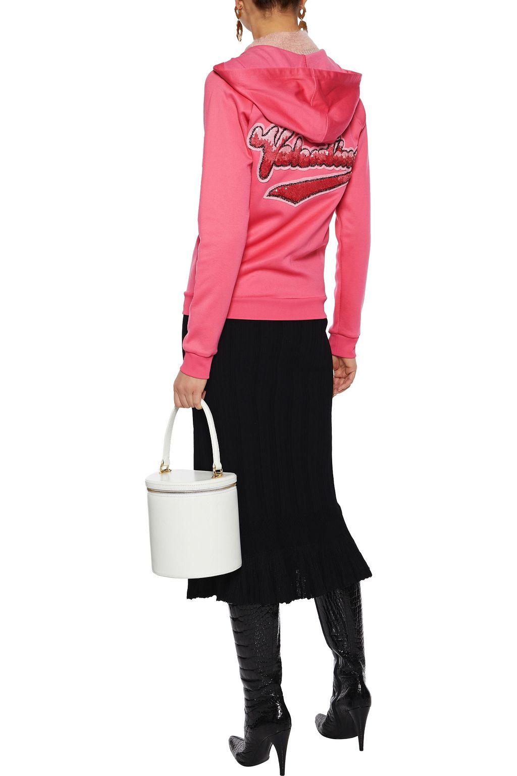 VALENTINO GARAVANI Embellished jersey hoodie