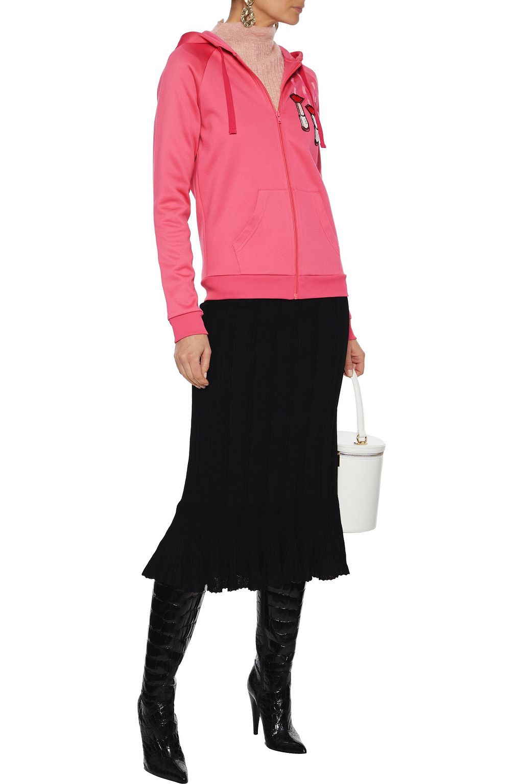 VALENTINO GARAVANI Embellished jersey hoodie