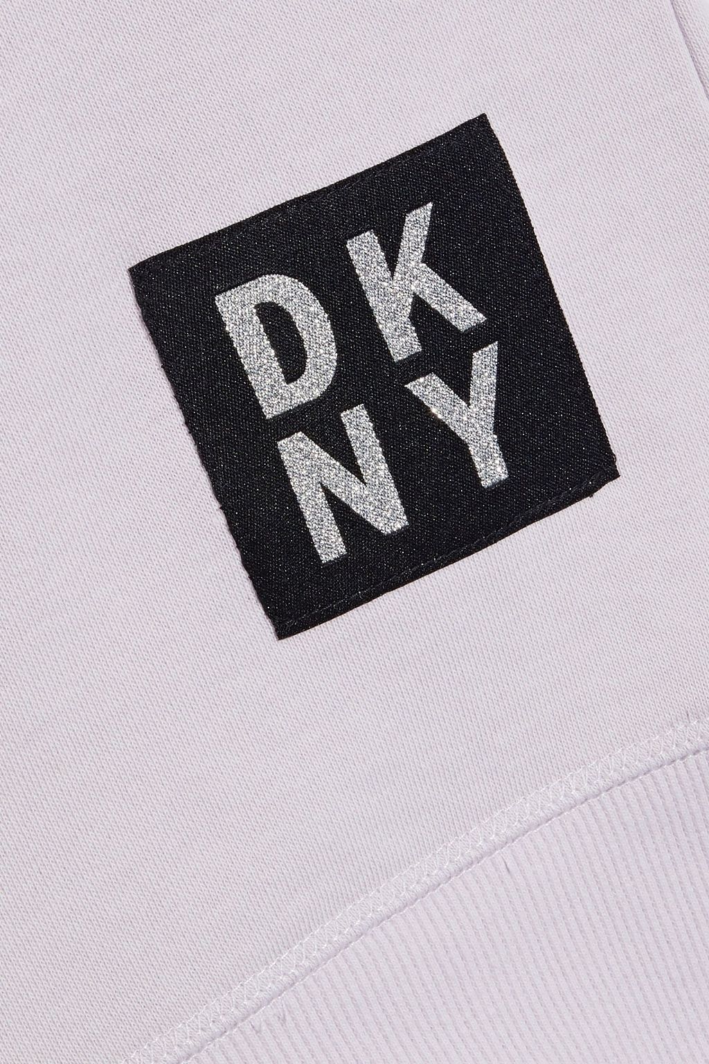 DKNY Appliquéd French cotton-blend terry mini dress