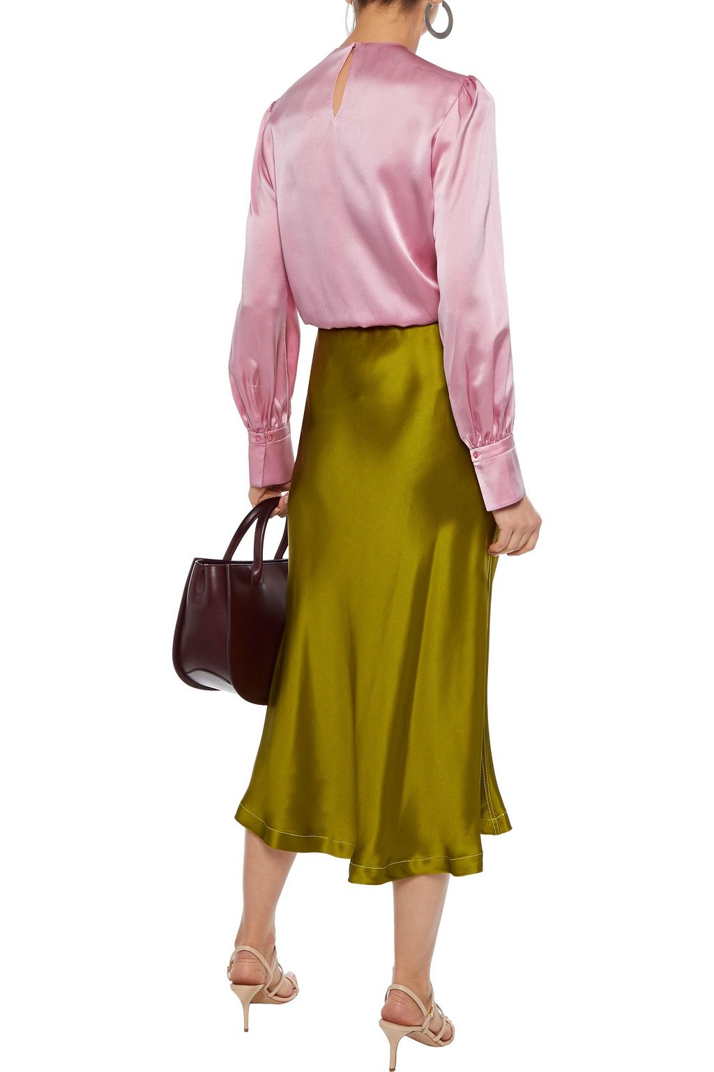 ELIE TAHARI Bali pussy-bow silk-satin blouse