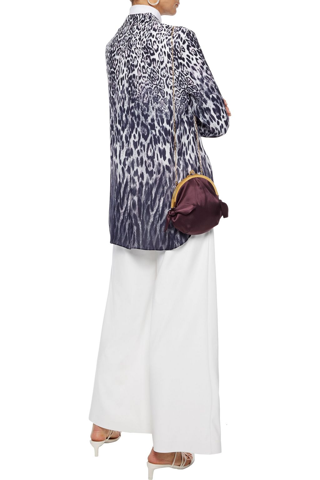 ELIE TAHARI Ingunn leopard-print crepe de chine shirt