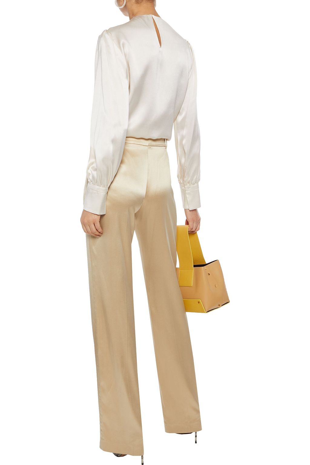 ELIE TAHARI Bali pussy-bow silk-satin blouse