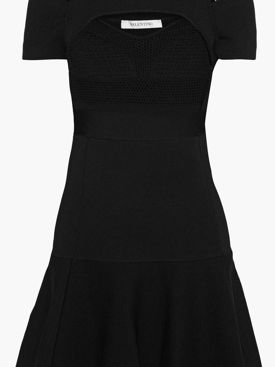 layered cutout knitted mini dress