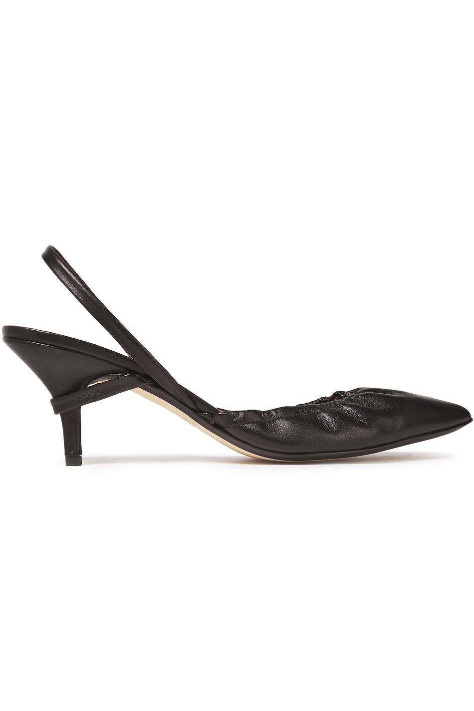 black leather slingback pumps