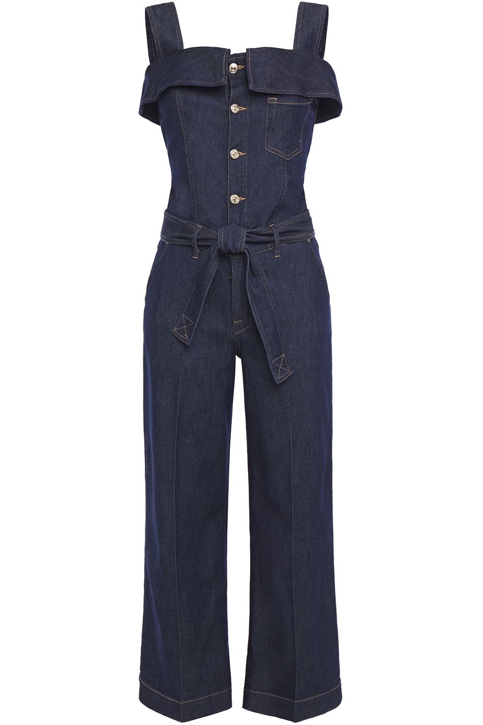 cropped denim jumpsuit