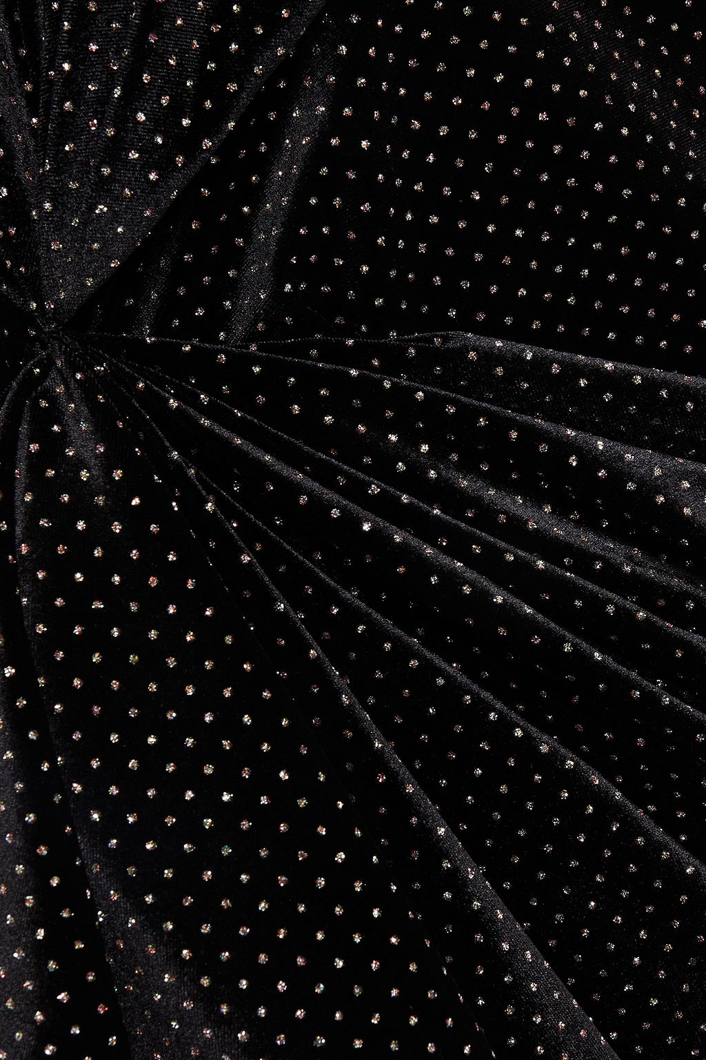 REDEMPTION Cindy gathered glittered stretch-velvet gown