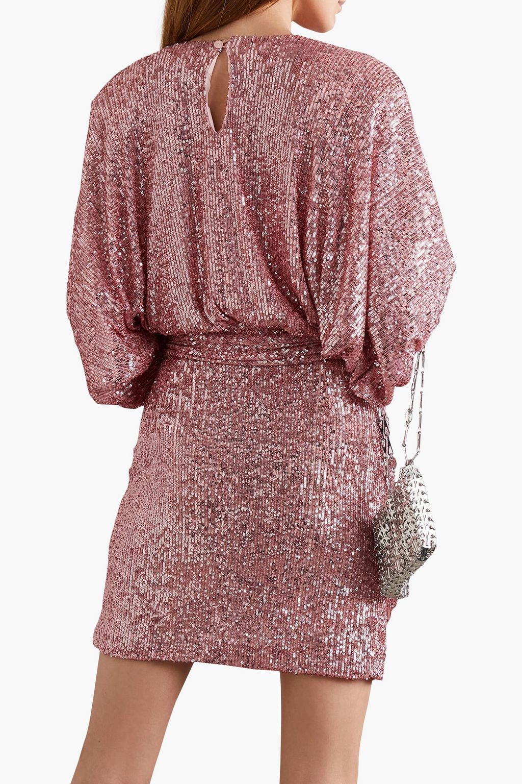 REDEMPTION Belted sequined chiffon mini dress