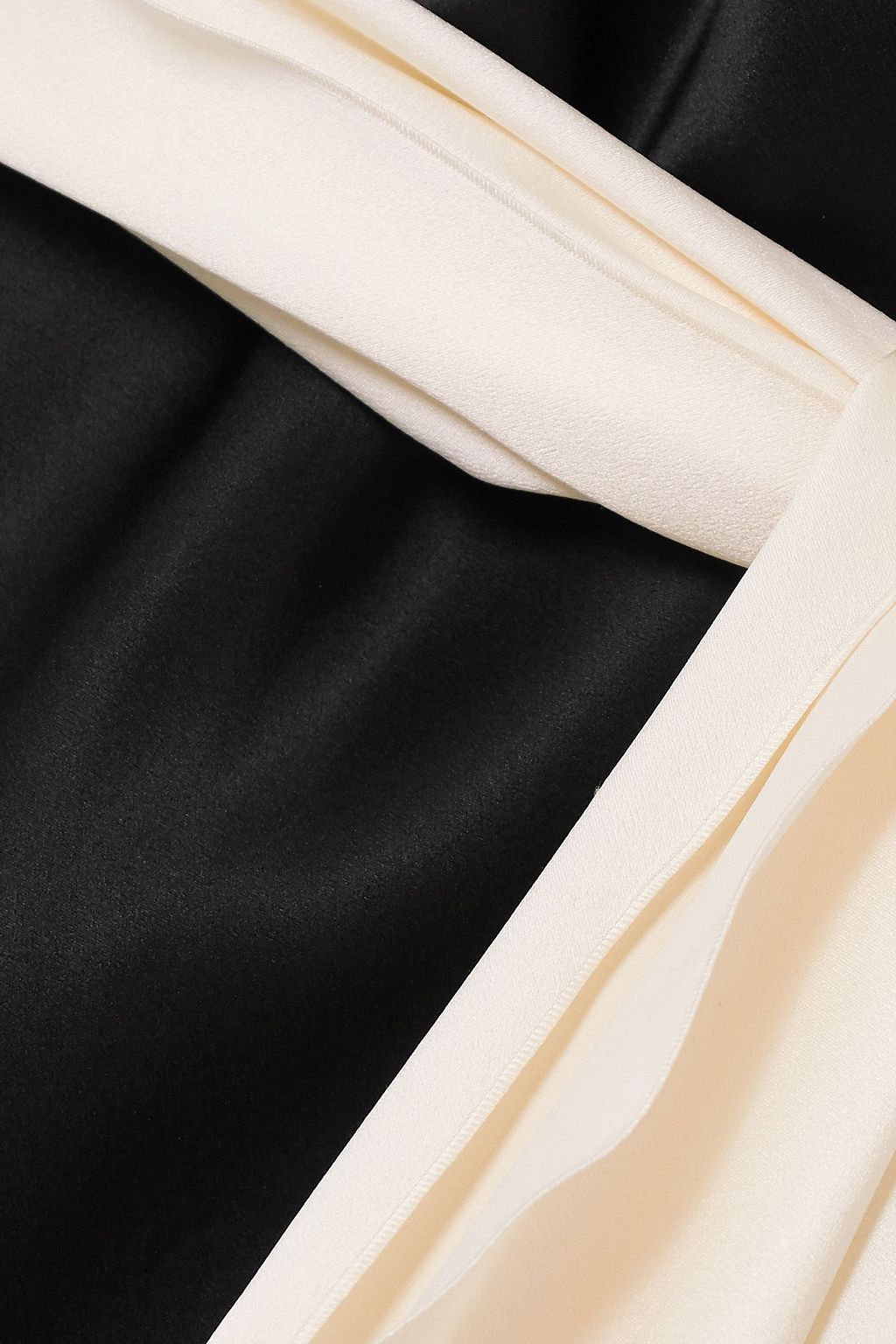 REDEMPTION Belted two-tone cutout silk-satin gown