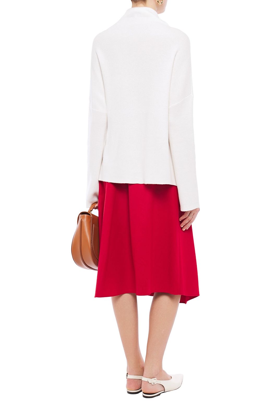 VINCE. Asymmetric twill midi skirt